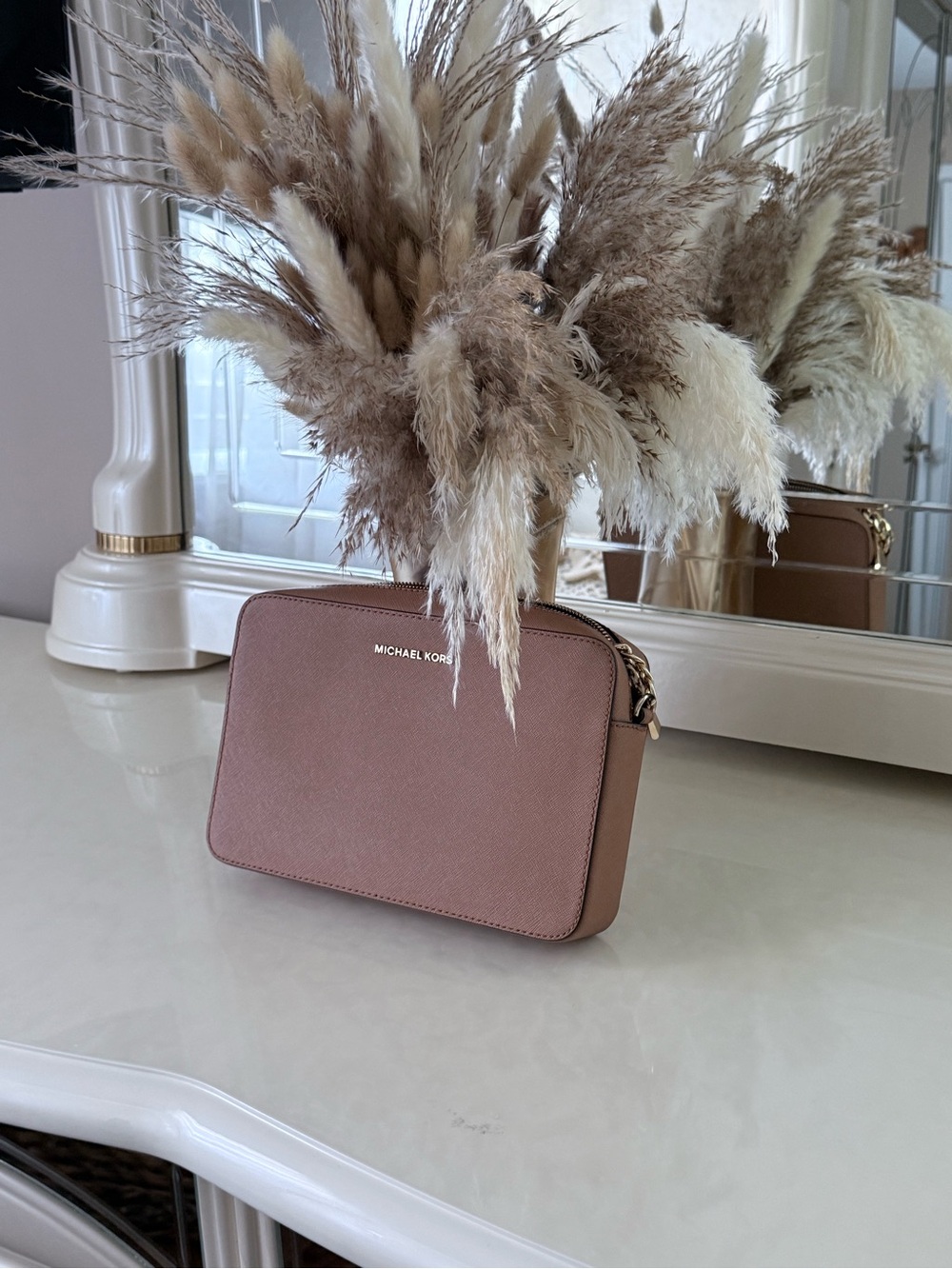Michael Kors Dusty  Saffiano Leather Crossbody Shoulder Bag